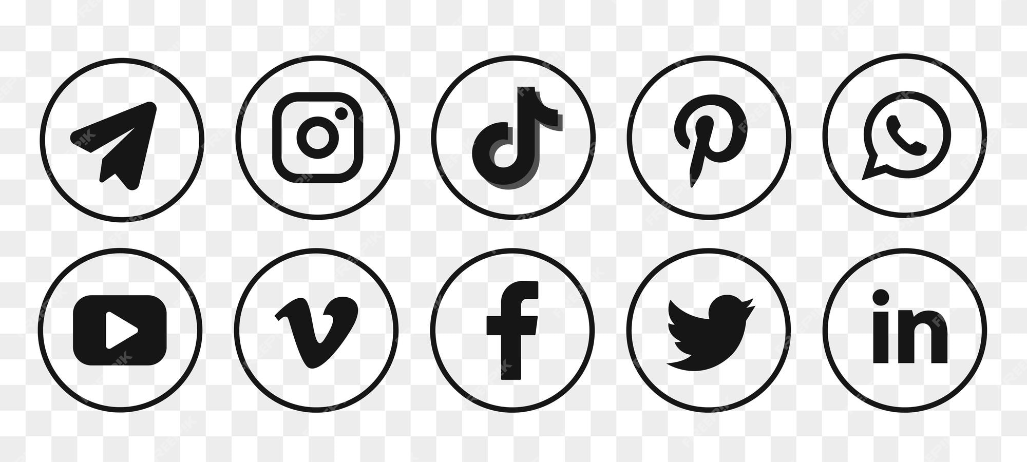 Premium Vector  Facebook, instagram and tiktok icon