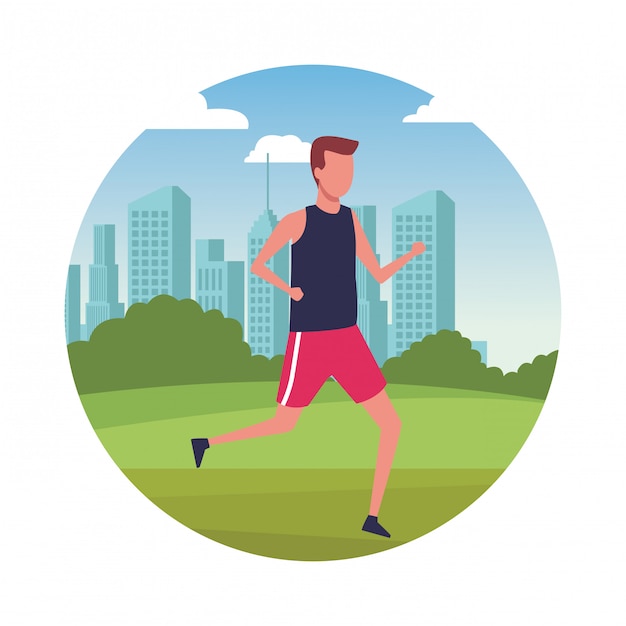 Vector faceless guy sports portrait