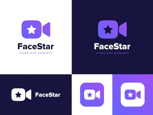 Vector facestar-app logo-concept