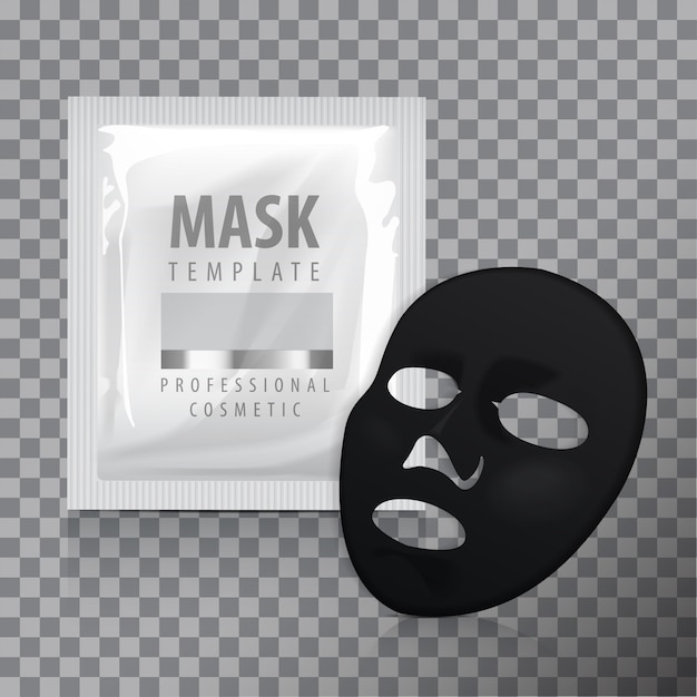 Facial black sheet mask. cosmetica-pakket.