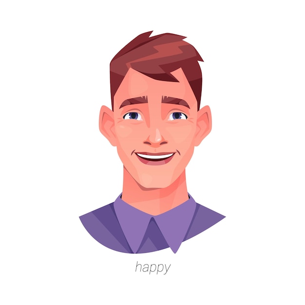 facial expression of man happy personage