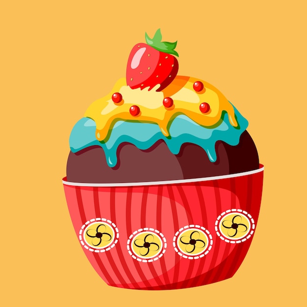 facial expression with vintage style food cartoon fruit and fast food emoji character