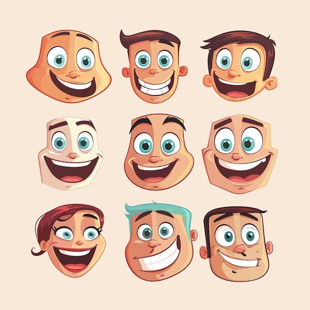 Vector facial expressions