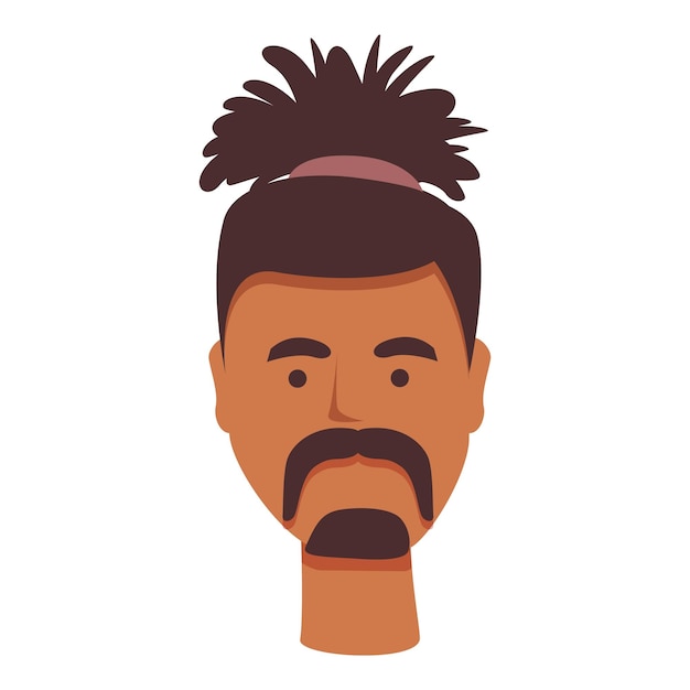 Facial hairstyle icon cartoon vector African hair Afro avatar