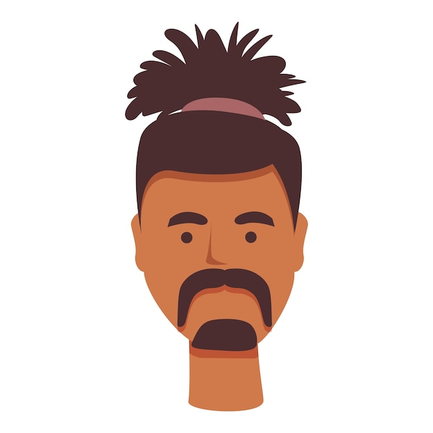 Vector facial hairstyle icon cartoon vector african hair afro avatar