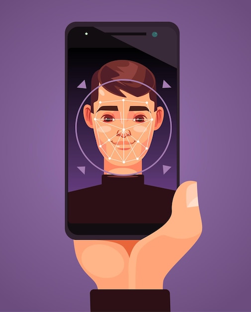 Vector facial recognition smart phone