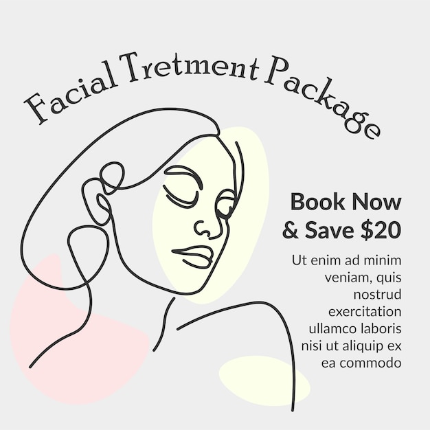 Facial treatment package beauty care banners