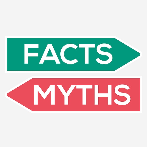 Vector fact vs myth logo concept vector illustration