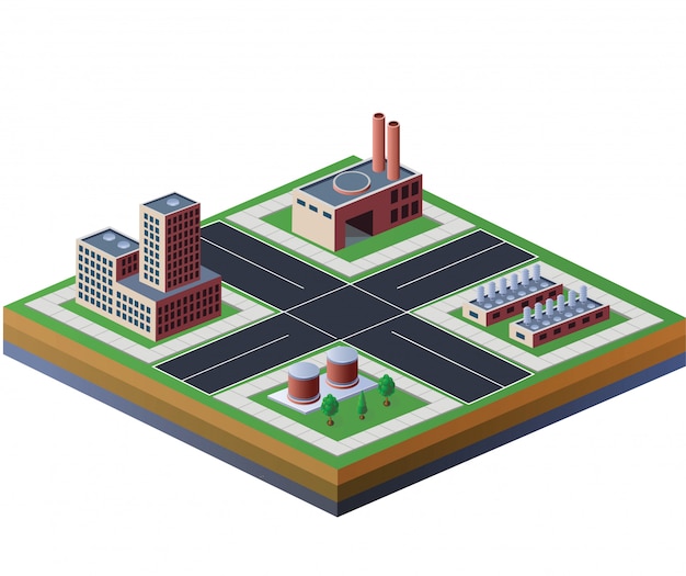 Vector factories building isometric