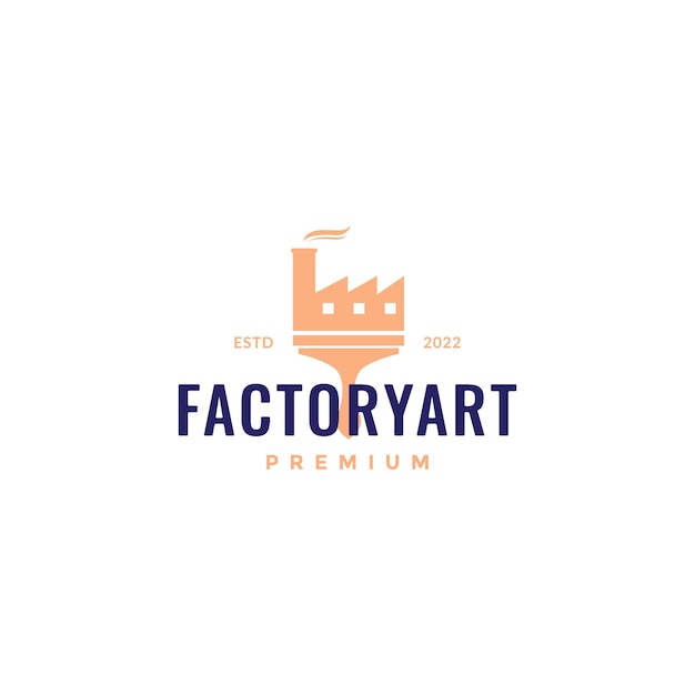 Design del logo del pennello artistico di fabbrica