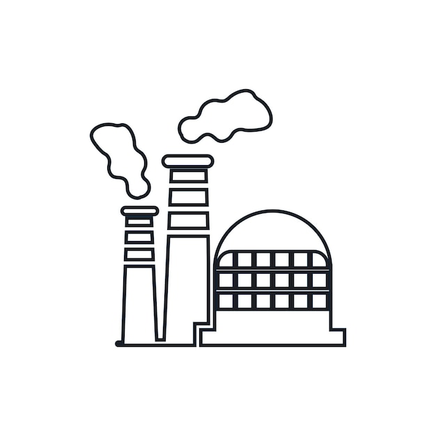 Factory building icons vector