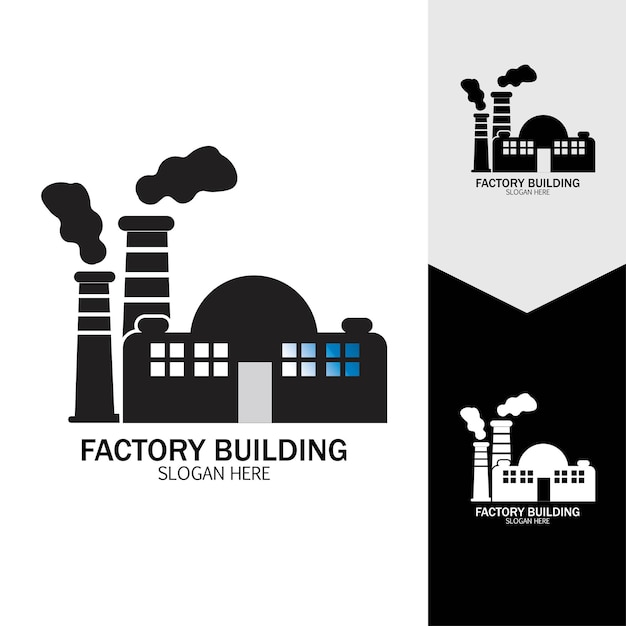 Factory building icons vector