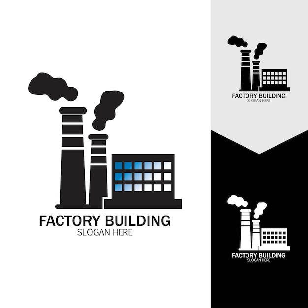 Factory building icons vector