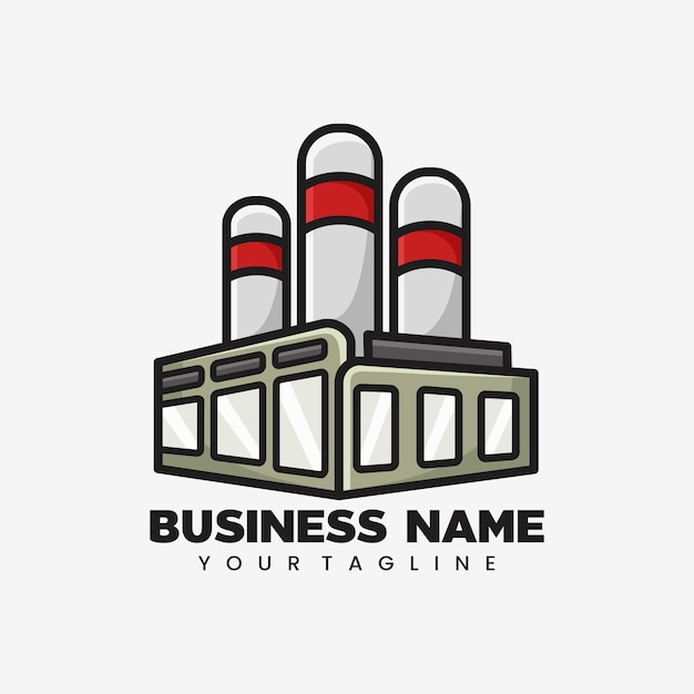 Factory building logo design creative concept. Factory vector icon illustration