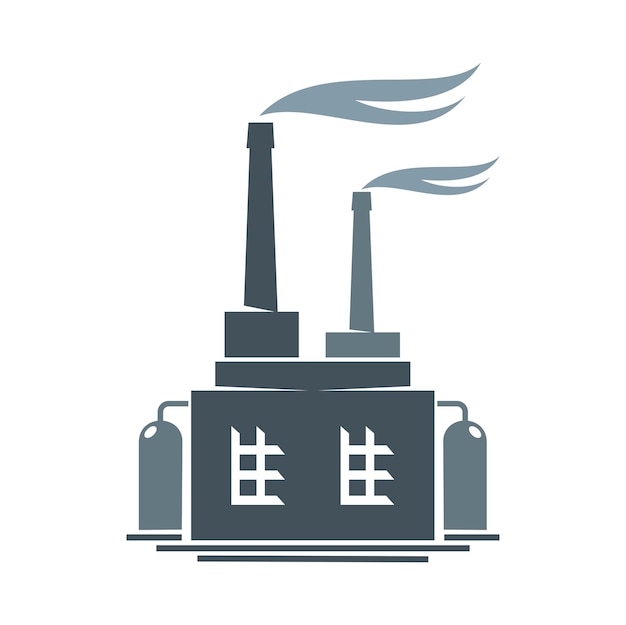 Factory building power plant and industry icon