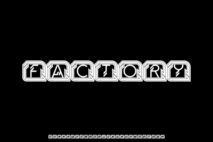 Vector factory creative vector industrial alphabet font design