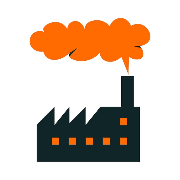 Factory smoke flat illustration full color icon