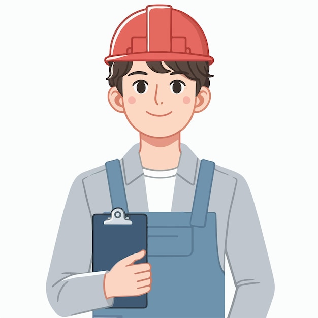 Vector factory worker guy character