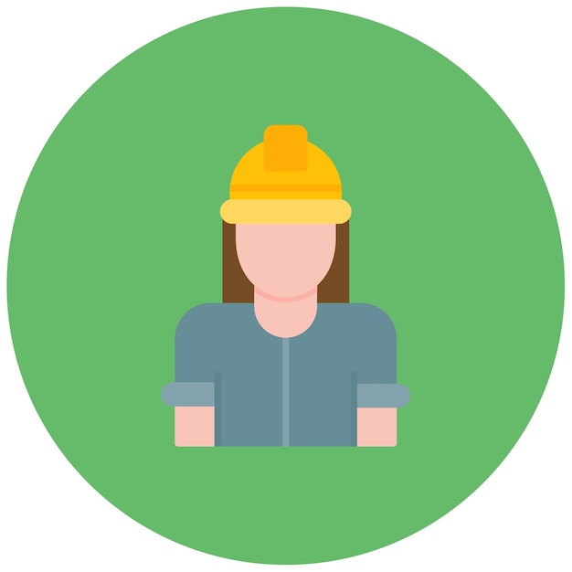 Vector factory worker woman flat illustration