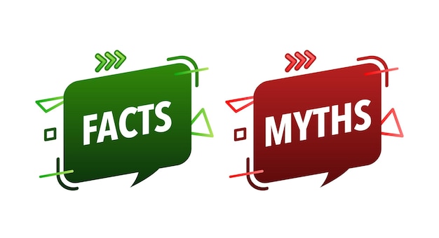 Facts vs myths factchecking Check mark Fake news Rumors comparing with true information