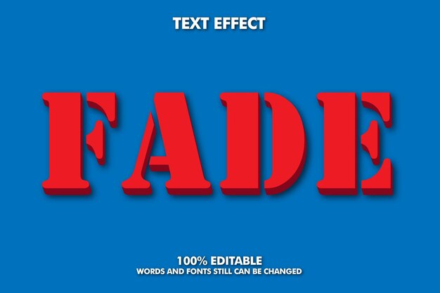 Fade Modern bold 3d typography fancy cartoon editable text effect