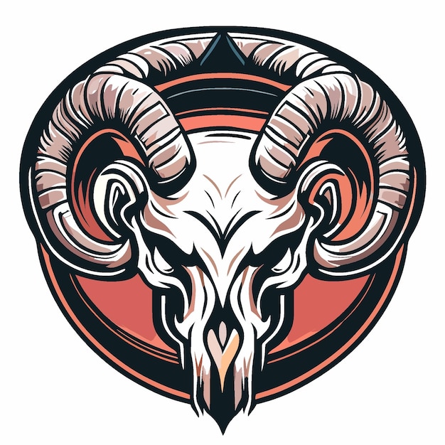 Vector faded ram skull symbol