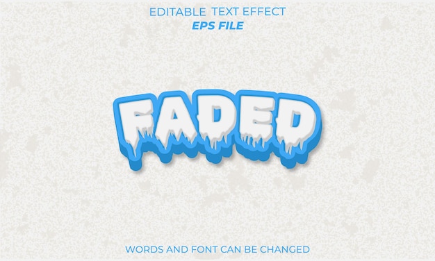 faded text effect font editable typography 3d text