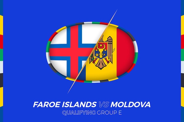 Faeröer vs Moldavië icoon voor kwalificatiegroep E voor Europees voetbaltoernooi