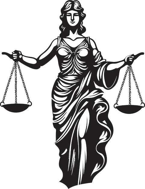 Vector fairest facade iconic justice lady symbolic serenity lady of justice emblem