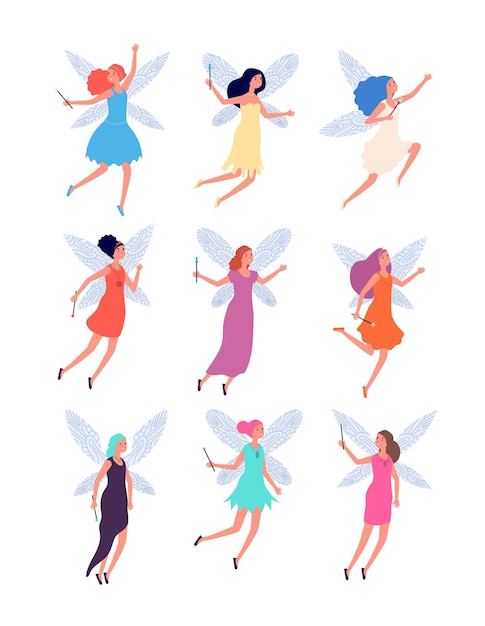 fairies. child fairytale dolls with wings.