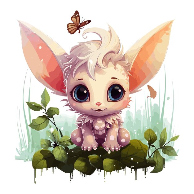Vector fairy baby animal vector illustration