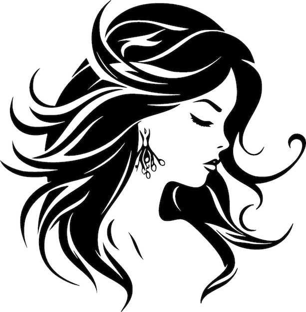 Fairy Black and White Vector illustration