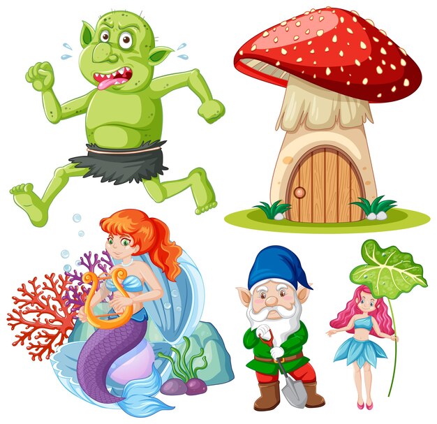 Vector fairy cartoon karakter vector set