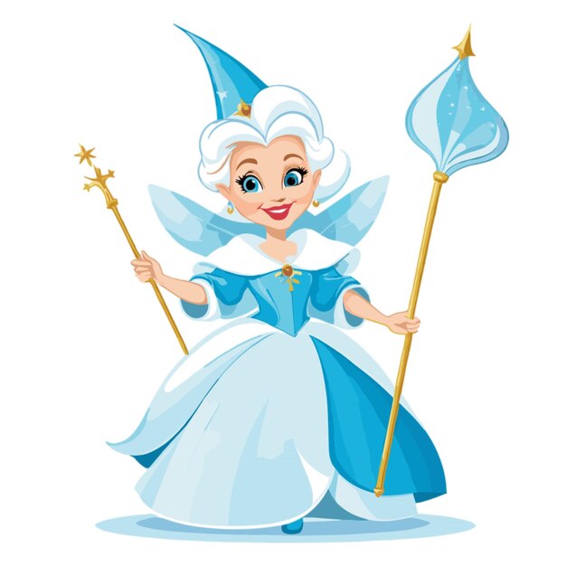 Fairy godmother vector on white background