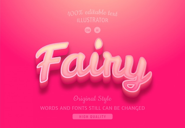 Fairy gradient pink text.