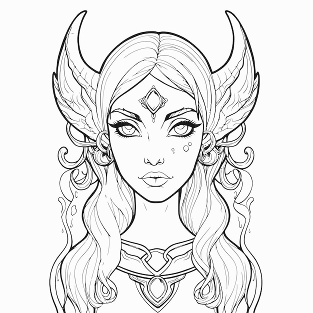 Premium Vector | Fairy line art