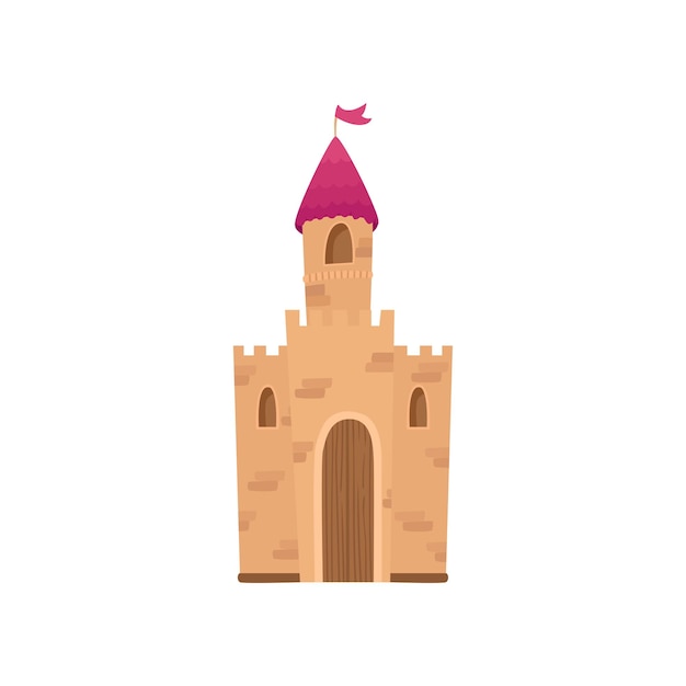 Fairy medieval castle cartoon vector Illustration on a white background