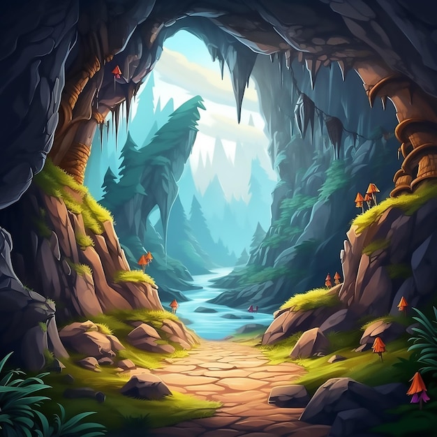 fairy picture jungle magic dream fantasy fog game graphic scenery image scene waterfall drawing