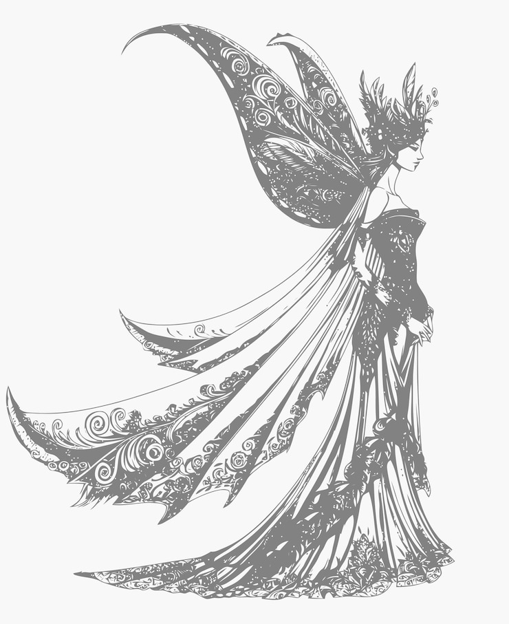 Vector fairy queen illustratie fairy queen kleurboek