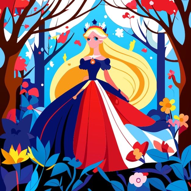 Fairy tale about princess vector illustration