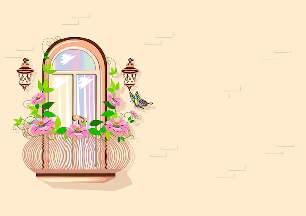 Vector fairy tale balcony