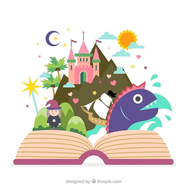 Vector fairy tale book