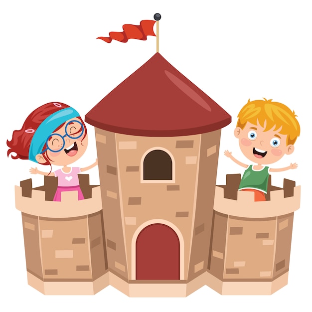 Сказочный замок и счастливые дети
