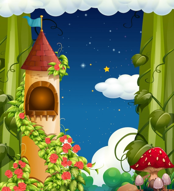 Vector a fairy tale castle? at night scene