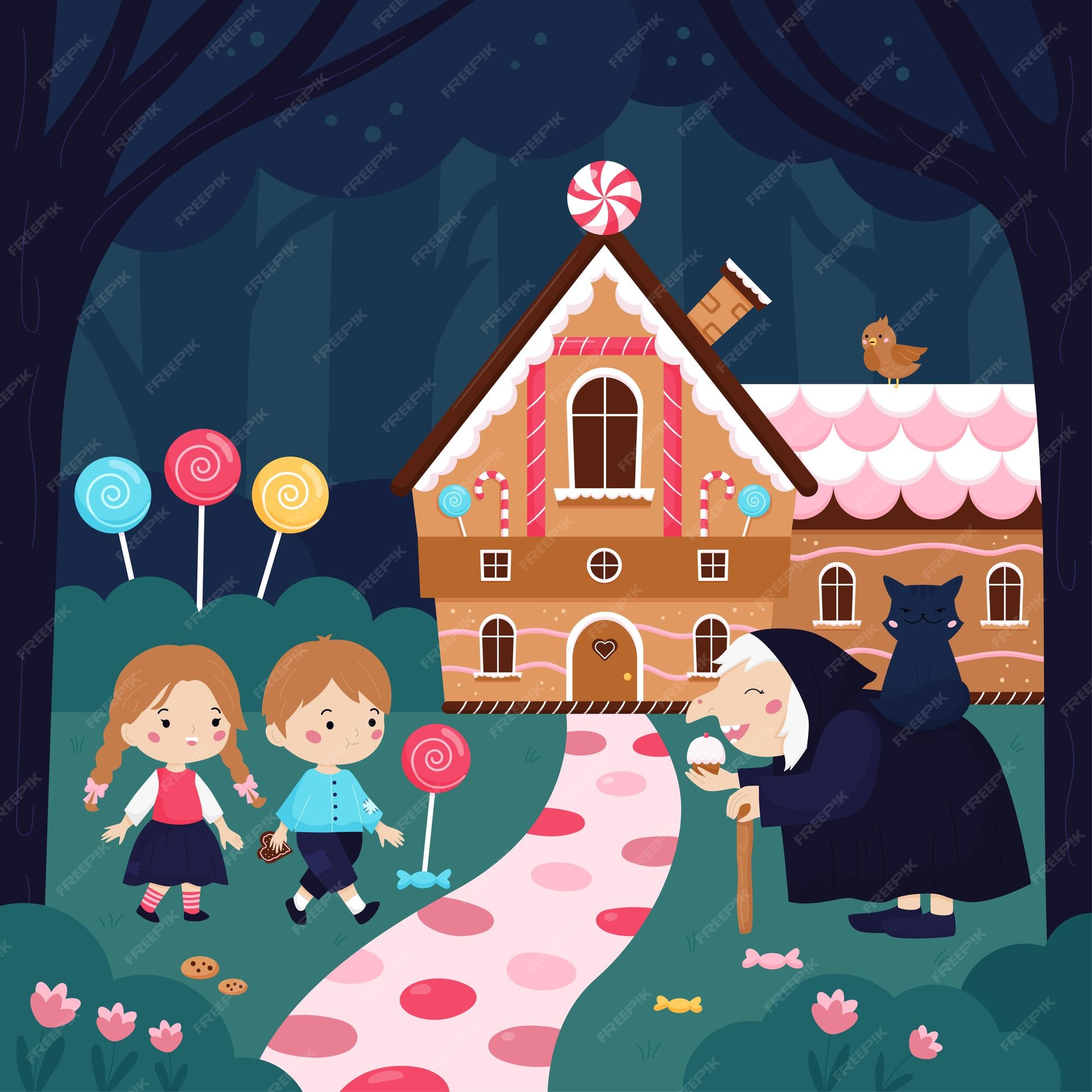 Classic children story hansel and gretel Vector Image