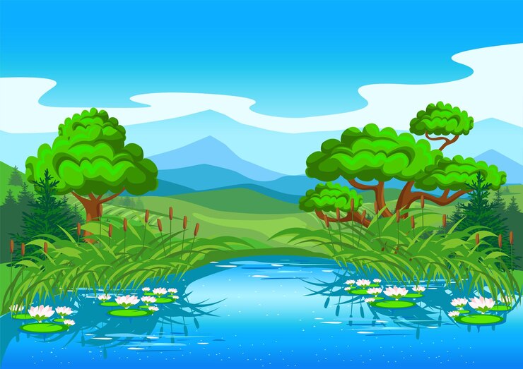 Vector fairy tale landscape