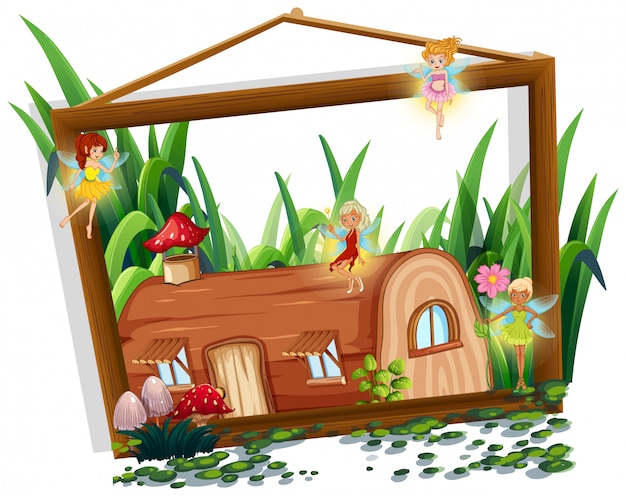 Fairy tale on wooden frame