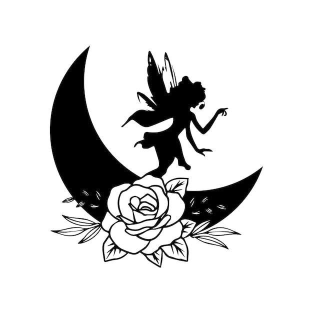 Vector a fairy with wings and a flower on it