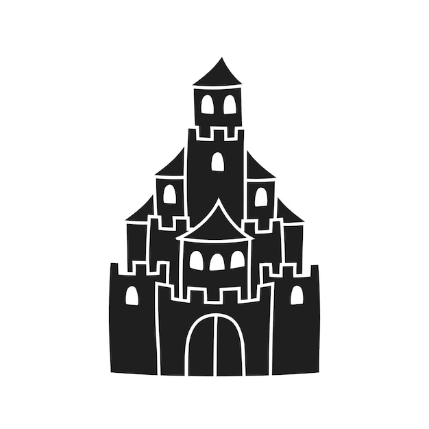 Fairytale castle black silhouette