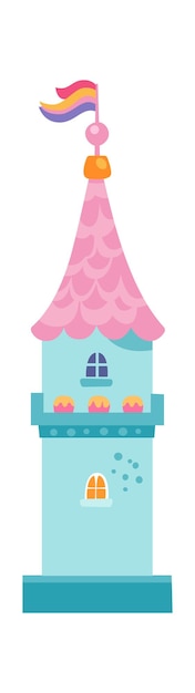 Vector fairytale castle tower